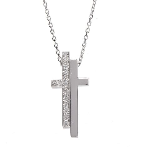 gucci split cross necklace in 18k white gold|gucci chain necklace 18k.